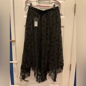 Disturbia Black Asymmetrical Lace Skull Skirt 2003